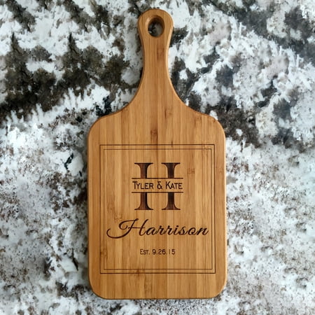 Personalized Handled Bamboo Serving Boards (Best 10 Year Wedding Anniversary Vacation Ideas)