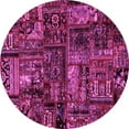 thumbnail image 1 of Ahgly Company Indoor Round Patchwork Pink Transitional Area Rugs, 6' Round, 1 of 4