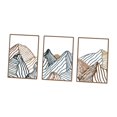 thumbnail image 4 of Arte de pared de metal Macarena 3 piezas dibujo lineal minimalista decoración de hogar 30 cm x 40 cm, 4 of 8