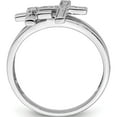 thumbnail image 2 of Sterling Silver Rhodium Plated Diamond Crosses Ring (Size 6) Made In India qr4677-6, 2 of 5