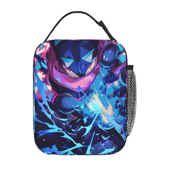 Insulated Meal Box Cooler Tote, Greninja Lunch Bag with Shoulder Strap for Office Outdoor Picnic