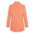 thumbnail image 2 of Akiihool Blazers for Women Business Professional Women's Long Stretchy Ruched Sleeve Open Front Blazer Business Casual Outfits for Work (Orange,M), 2 of 4