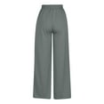 thumbnail image 6 of Weiqiqre Women's Linen Blend Cropped Pants High Waist Drawstring Sweatpants with Pockets Loose Straight Leg Lounge Pant, 6 of 9