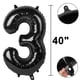 thumbnail image 3 of Globo Kelfuoya, 40 cm, negro, número 33, lámina de mylar, helio, 3 of 6