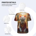 thumbnail image 3 of Lsque Sunshine Flower Meditating Cat Pattern Mens Polo Golf Shirts Funny Graphics Shorts Sleeve Button Shirts Baseball T-shirt-4X-Large, 3 of 7