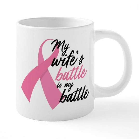 CafePress - My Wife's Battle Is My Batt - 20 Oz White Ceramic Mega Mug