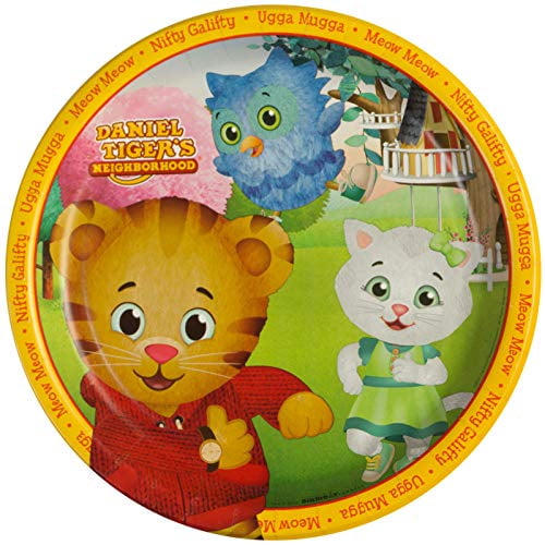 9 Large Paper Dinner Plates Birthday Express SG_B016907Y0I_US 8 Count BirthdayExpress Daniel Tigers Neighborhood Party Supplies
