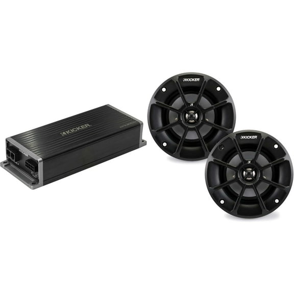 Kicker Marine KPX300.4 Powersports & Motorcycle Amp & 4" Speakers (2 Ohm )