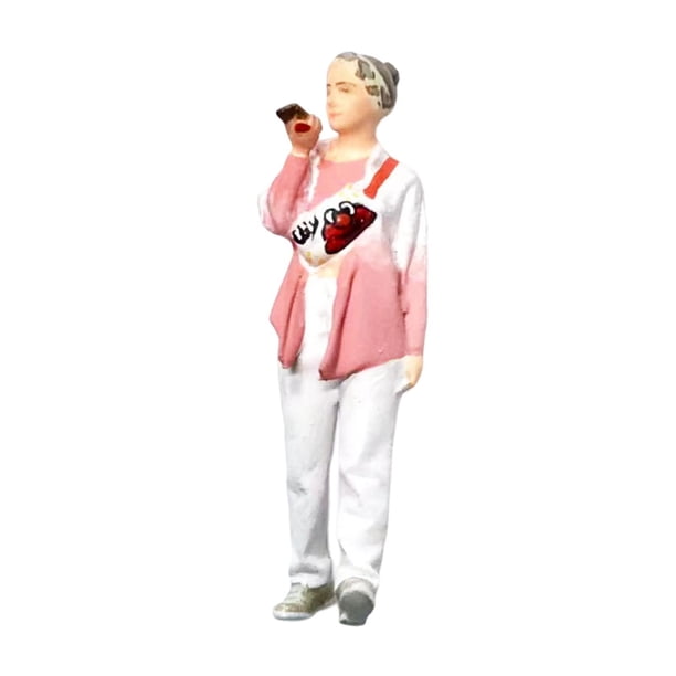 Figura de niña 1:64, figuras pequeñas de mujeres, modelo, Mini muñeca para ferrocarriles, kits de construcción, diseño de adorno de escritorio, escala Rosa