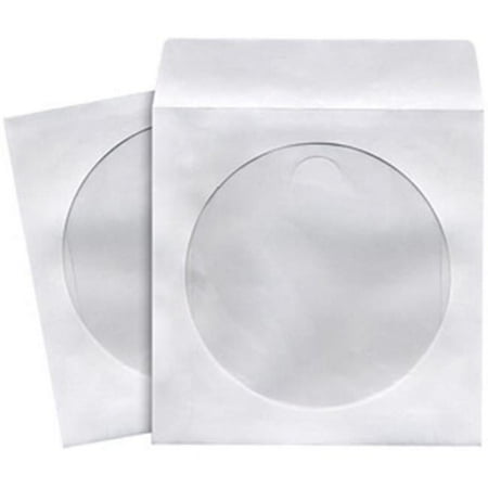 CD DVD Storage Sleeves 100-pk White