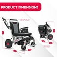 thumbnail image 3 of EzStapler Mammoth EX Heavy Duty Auto Fold Electric Wheelchair - Bariatric Foldable Lightweight Electric Power Wheelchair, 400 lb Automatic Mobility Wheelchair for Enhanced Travel Transport  - Silver, 3 of 10