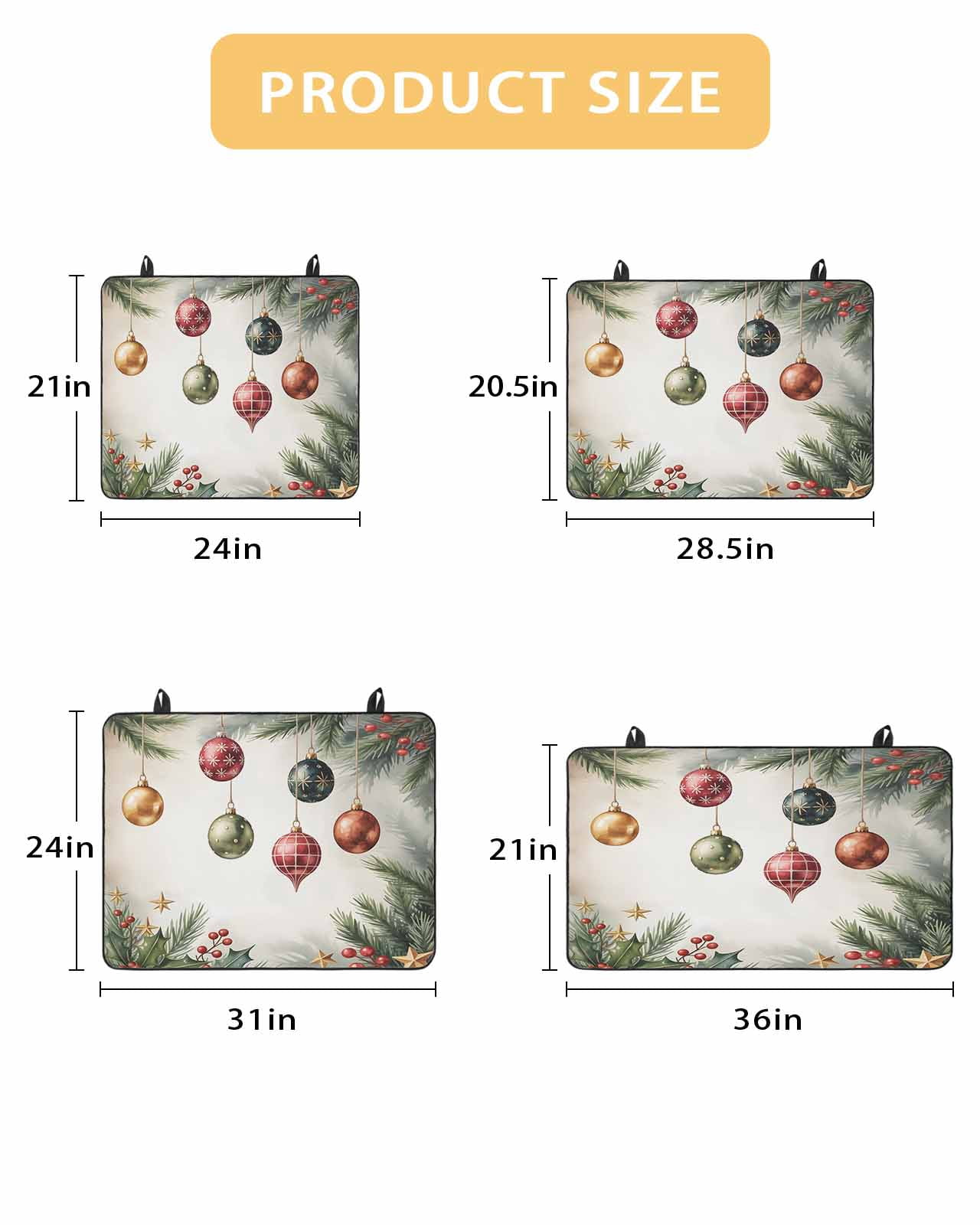 Large Induction Cooktop Protector Mat Christmas Stove Top Covers for Electric Stove, Winter Colorful Xmas Balls Star Pine Needles Decorative Stove Burner Cover Mats, Glass Top Stove Cover