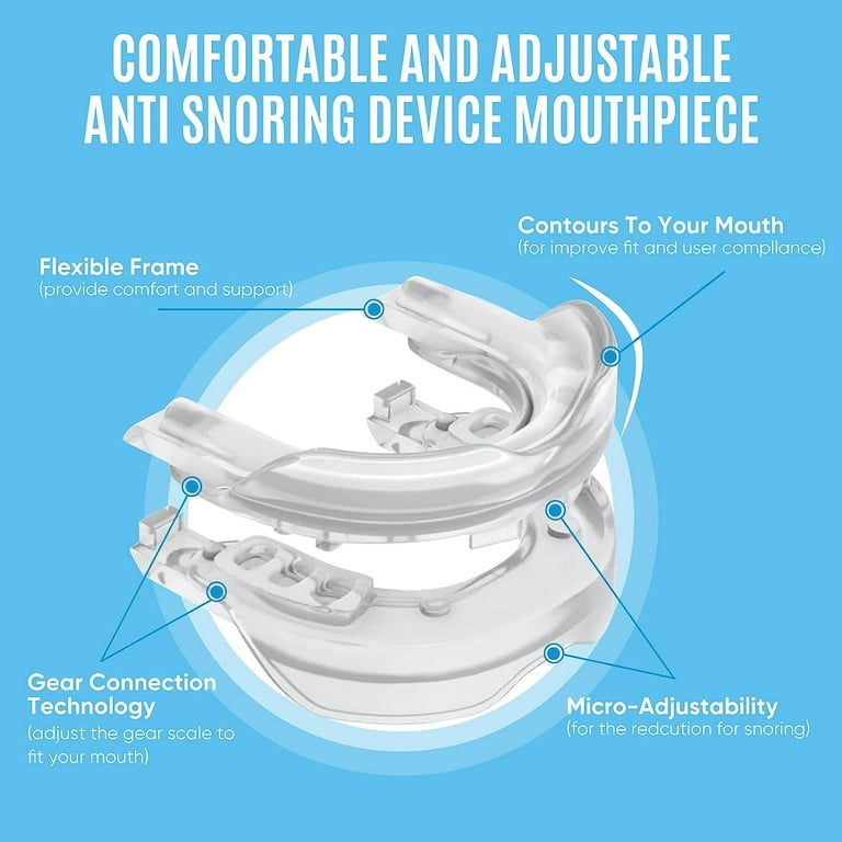 Anti Snoring Device Mouthpiece, Professional Comfortable&Adjustable Snore Mouthpiece,Snoring Solution for Men/Women Better Sleep