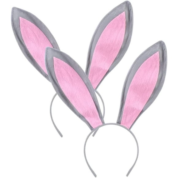 SURJDE Bunny Ears Headband 2pcs Easter Rabbit Ears Hairband Halloween Cosplay Costume Accessories for Kids and Adults