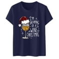 thumbnail image 2 of Christmas Shirts for Women Novelty Cartoon Print Glass Graphic T Shirt Plus Size Crew Neck Short Sleeve Casual Tee Tops XXL, 2 of 4