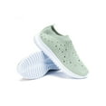 thumbnail image 4 of Fangasis Women Sneakers Non-Slip Casual Shoes Knit Upper Flats Sports Lightweight Walking Shoe Light Green 7.5, 4 of 7