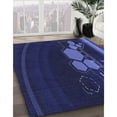thumbnail image 3 of Ahgly Company Machine Washable Indoor Square Transitional Royal Blue Area Rugs, 7' Square, 3 of 7