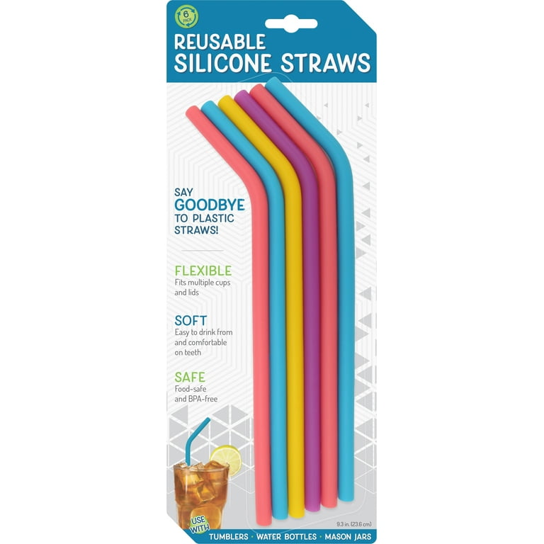 Hiware Reusable Silicone Drinking Straws, Plastic-Free