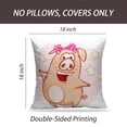 thumbnail image 2 of LALILO Throw Pillow Covers Cute Pig Cartoon Character Pig Cartoon Cushion Cover 18" x 18", 4325 Pack, 2 of 6