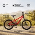 thumbnail image 5 of RUNDEER 20'' Electric Bike for Age 6-13, Kids Ebike, 250W, 48V/20Ah, 20MPH, 32 Miles Range, 2849 by TÜV Certificated, Red, 5 of 9
