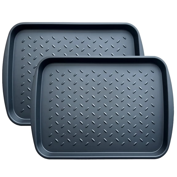 Boot Tray for Entryway Indoor, Heavy Duty Shoe Mat Tray 2 Packs, 20.5"x14.2" Waterproof Shoe Tray with Raised Edge, Outdoor Multi-Purpose Tray for Boots, Shoes, Garden, Pets