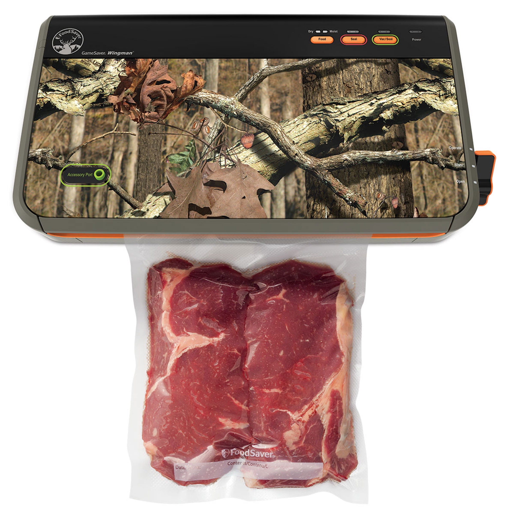 FoodSaver GameSaver 2100 Series Wingman Plus Food Meat Vacuum Sealer, Camo