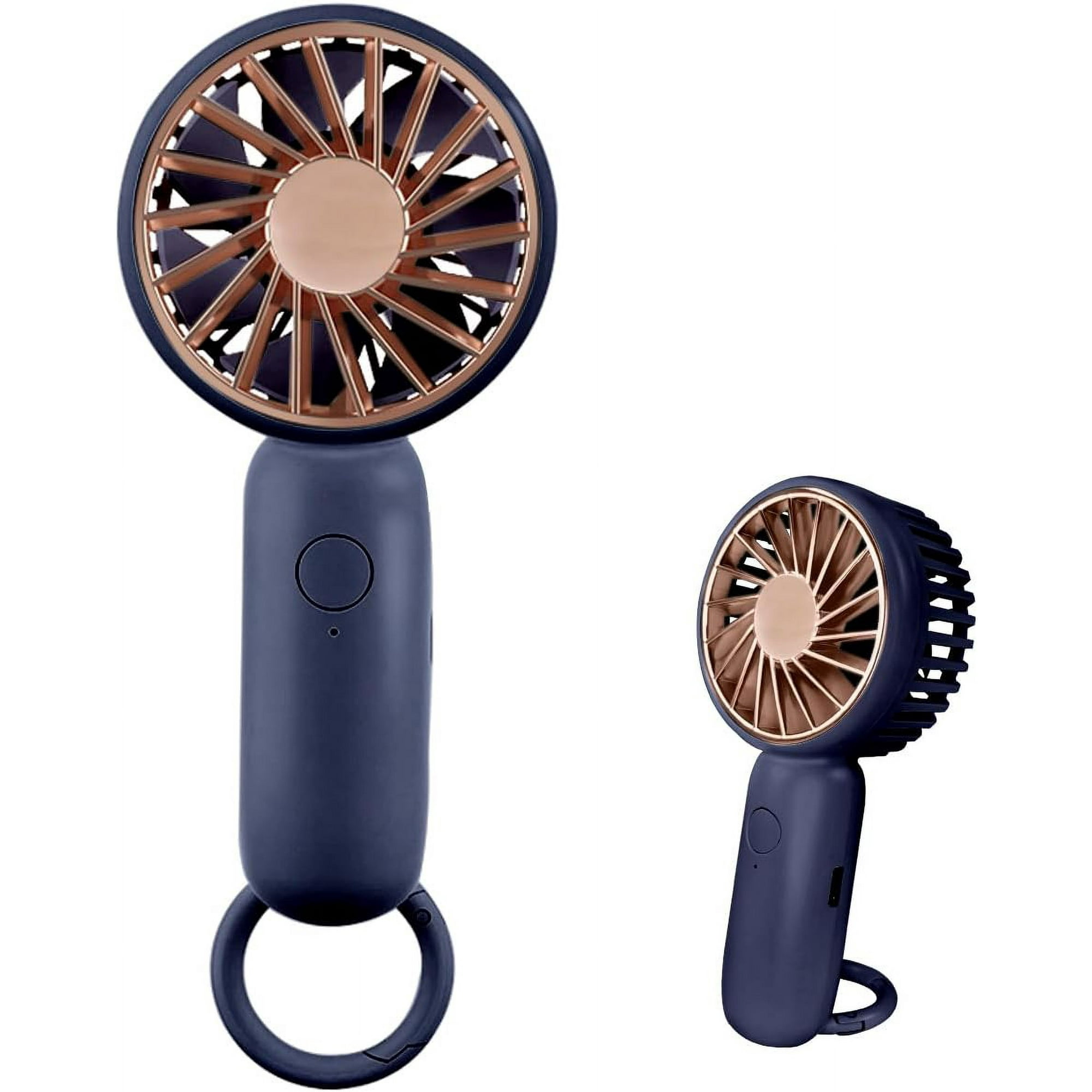 Mini Handheld Fan Powerful Desk Fan with Buckle Cute Design 3 Speed Personal Small Portable Lightweight Makeup Rechargeable USB Fan for Stylish