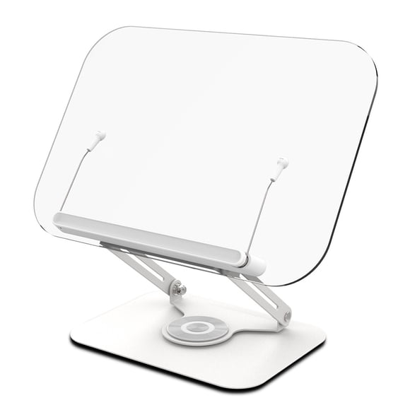 Para Un Libro De Libros De Escritorio Giratorio De 360 Con Clips De Página De Panel Acrílico Transparente, Soporte Ajustable De ángulo Para El Libro De Cocción Libro