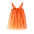 thumbnail image 5 of Atogsazn Toddler Girls Summer Dress Toddler Kids Baby Girls Cute Summer Mesh Elegant Wing Suspenders Dress Skirt 3-4 Years Orange, 5 of 5