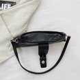 thumbnail image 3 of Bolso de hombro plisado Color sólido PU Cuero Cloud Underarm Bag para fiesta (Negro), 3 of 8