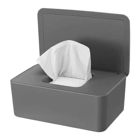 KABOER Wipes Dispenser, Refillable Baby Wipes Container, Flushable Wet Wipes Holder for Bathroom, Wipes Storage Box Case with Sealing Lid, Suitable for Home Office Cars (Grey)