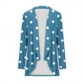 thumbnail image 7 of Dasayo Open Front Womens Tops Trendy Sky Blue Fall Long Sleeve Lightweight Polka Dot Cardigans Tees for Women M, 7 of 7
