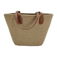 thumbnail image 2 of hengtong Woven Tote Bag Beach Lightweight Stylish Ladies Tote Bag Trendy Shoulder Bag Beige, 2 of 9