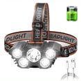 thumbnail image 1 of SUTENGDA 1PC 5 LED Headlamp Rechargeable  Waterproof  USB Head Flashlight  Camping And Fishing Headlight For Home Outdoor Emergency Lantern, 1 of 7
