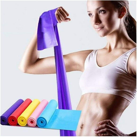 Motståndband, träningsband for strength training, yoga, pilates, gym training, fitness classes, aerobics, stretching, training, latex, elastic band, Blue, 1.5 m/4.92 ft.