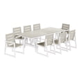 thumbnail image 3 of WestinTrends Cape May 9-Piece HDPE Outdoor Furniture Patio Dining Table With Umbrella Hole and Chairs Set For 8, Sand, 3 of 16