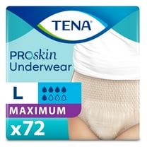 TENA ProSkin Incontinence Underwear for Women, Maximum Absorbency, Large, 72 count (4 Packs of 18), Packaging may vary