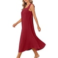 thumbnail image 7 of FAHXNVB Womens Nightgowns Square Neck Ruffle Hem Sleeveless Victorian Sleep Dress Ladies Flowy Long Sleepwear Night Dress, 7 of 7