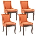thumbnail image 2 of Paproos Dining chairs Set of 4, Upholstered Dining Room Chair with Solid Wood Legs and Bronze-Nail Head, Modern Kitchen Chair with Thick Fabric, Side Dining Chair for Home, Dining Room, Orange, 2 of 10