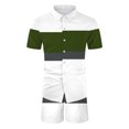 thumbnail image 3 of Vedolay Short Sets For Mens Mens Short Sets 2 Piece Outfits Shirt Fashion Summer Casual Short Sleeve and Shorts Set for Men,White S, 3 of 5