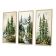 thumbnail image 3 of Designart "Green Pine Tree magic Guardians III" Floral Framed Wall Art Set Of 3 - Green Tree Pine Frame Canvas Set For Living Room Decor, 3 of 6