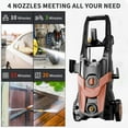 thumbnail image 6 of 2025Upgraded Electric Pressure Washer, 4300 PSI 2.8 GPM Power Washer 58FT Total Long with 4 Quick Connect Nozzles, Inlet Hose & Filter& Foam Cannon for Cars/Fences/Driveways/Home Cleaning, 6 of 6