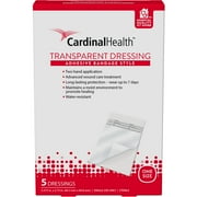 Cardinal Health Adhesive Bandage Style Transparent Dressing, 5 count