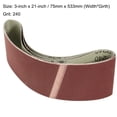 thumbnail image 2 of Uxcell 3" x 21" 240 Grit Lapped Joint Aluminum Oxide Sanding Belts 3 Pack, 2 of 5