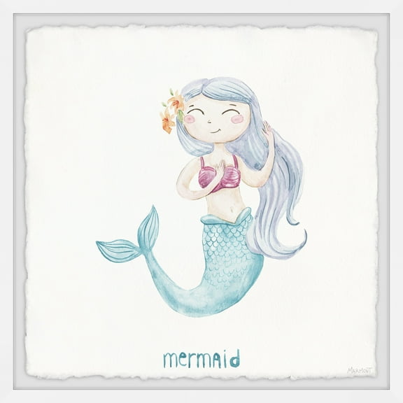 Marmont Hill Dream Big Little Mermaid Framed Painting Print