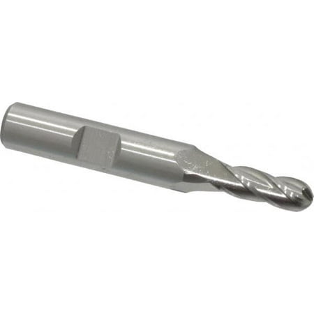 

Cleveland 1/4 Diam 5/8 LOC 4 Flute High Speed Steel Ball End Mill Uncoated Single End 2-7/16 OAL 3/8 Shank Diam Spiral Flute