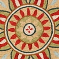 thumbnail image 4 of HomeRoots 6' X 6' Red Round Wool Floral Hand Tufted Area Rug, 4 of 9