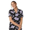 thumbnail image 5 of Aria Short Sleeve 100% Cotton Notch Collar Pajama Set with Pockets, Women’s Sizes S-4X, 5 of 6