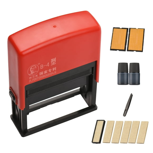 Graflsoa Portable Manual Date Coding Machine with Quick-Drying Ink, 4mm Character Height, ABS Material, Includes Printer, Ink, Pads, and Tweezers for Efficient Date Stamping