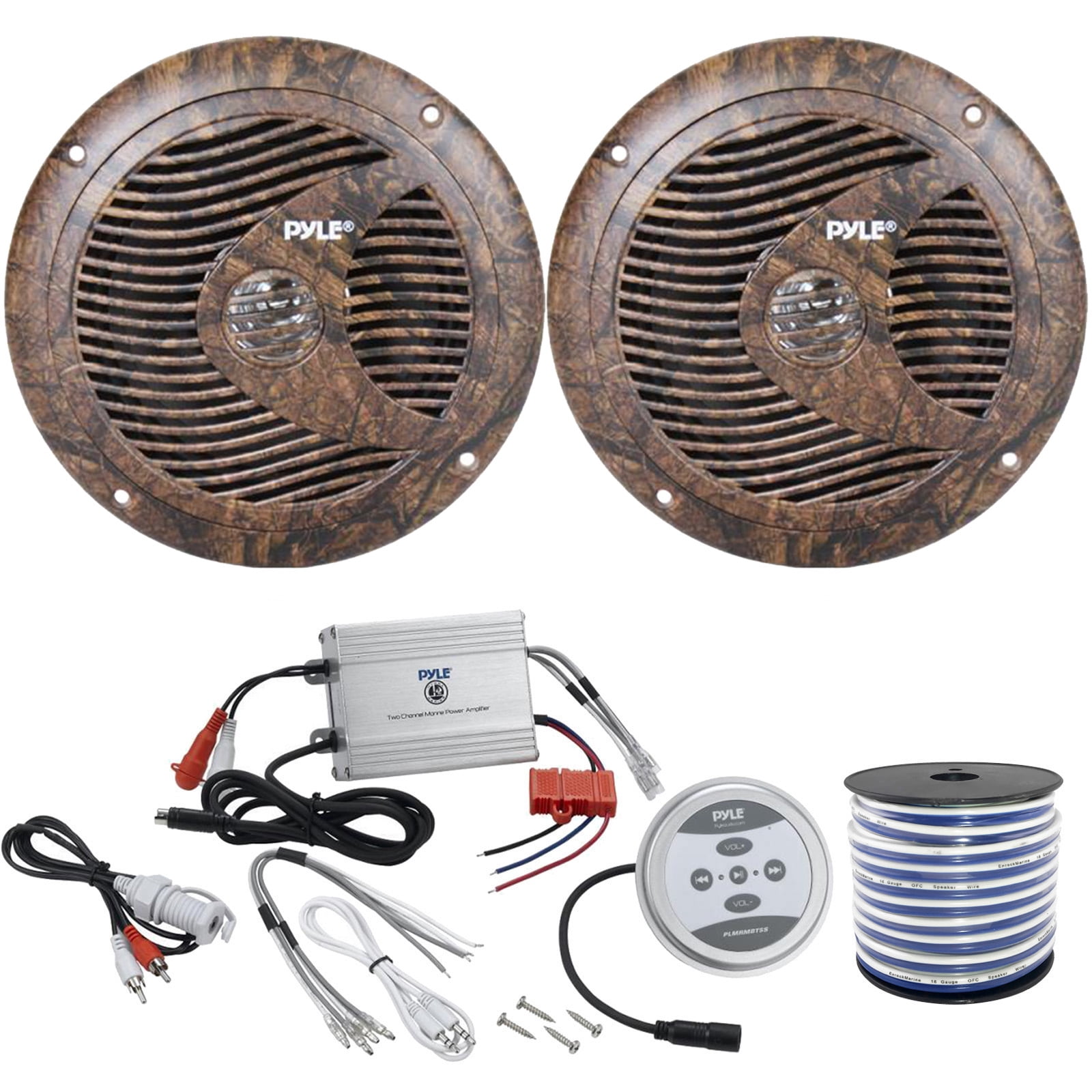 Pyle PLMRB85 8-Inch 300W Waterproof Marine Speakers – Pair For Boat Wakeboard Tower